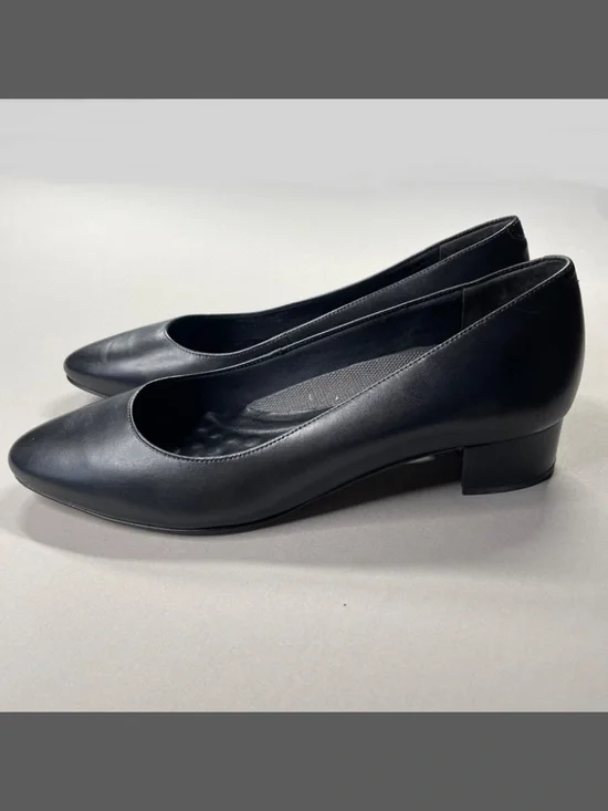 NEW Walking Cradles Shoes Womens 11 black leather block heels business classic - Picture 4 of 12